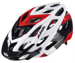 Alpina D-Alto Fahrradhelm (57-61 cm, 43 white/black/red)