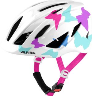 Alpina Pico Kinder Fahrradhelm (50-55 cm, 10 pearlwhite butterflies gloss)