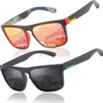 CoolBlauza Fahrradbrille 2 Stück Sonnenbrille für Herren Damen Polarisierte/Radfahren, (2-St., Fahren Angeln Klettern Outdoor-Sportarten Strand Sonnenbrillen), langlebig, leicht und polarisiert sind