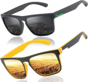 CoolBlauza Fahrradbrille 2 Stück Sonnenbrille für Herren Damen Polarisierte/Radfahren, (2-St., Fahren Angeln Klettern Outdoor-Sportarten Strand Sonnenbrillen), langlebig, leicht und polarisiert sind