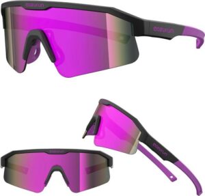 EyeAm Fahrradbrille Sportbrille für Damen & Herren für Sport, Laufen, MTB & Outdoor, (Modell: EAZYRUN), UV-Schutz 400