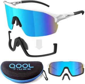 EyeAm Fahrradbrille Sportbrille für Damen & Herren für Sport, Laufen, MTB & Outdoor, (Modell: QOOL Times), UV-Schutz 400