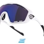 FORCE Fahrradbrille Sonnenbrille F OMBRO PLUS weiß-matt-blaue Laserlinse