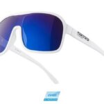 FORCE Fahrradbrille Sonnenbrille FORCE MONDO matt-weiss blaue Linse