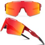 GelldG Sonnenbrille Fahrradbrille, Wassertransferdruck Sportbrillen, UV 400 Schutz Brille