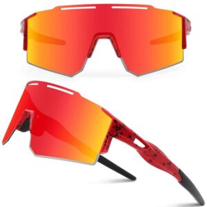 Juoungle Fahrradbrille Polarisierte Sonnenbrille, UV 400 Schutz, Schutzbrille, Sportbrille