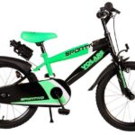 Volare Kinderfahrrad 18 Zoll Kinder Jungen Fahrrad BMX MTB Rad Bike Sportivo Grün 2070, 1 Gang, Rücktrittbremse, Seitenständer, Schutzbleche, Trinkflasche, Klingel