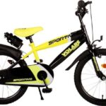 Volare Kinderfahrrad 18 Zoll Kinder Jungen Fahrrad Rad Bike Bmx MTB Bike Sportivo Gelb 2074, 1 Gang, Rücktrittbremse, Seitenständer, Schutzbleche, Trinkflasche, Klingel