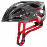 uvex Active Fahrradhelm (52-57 cm, 02 anthracite/red)