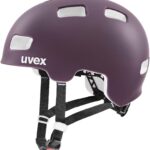 uvex HLMT 4 cc Kinder-Fahrradhelm (55-58 cm, 07 plum matt)