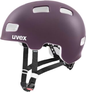 uvex HLMT 4 cc Kinder-Fahrradhelm (55-58 cm, 07 plum matt)