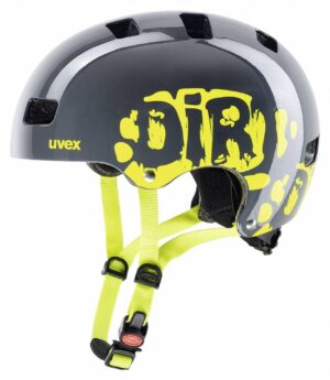 uvex Kid 3 Kinder-Fahrradhelm (55-58 cm, 11 dirtbike grey/lime)