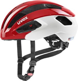 uvex Rise cc Fahrradhelm (52-57 cm, 03 red/white matt)