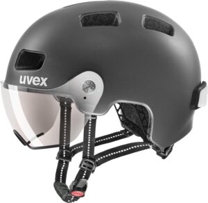 uvex Rush Visor Fahrradhelm (55-58 cm, 02 dark silver matt)