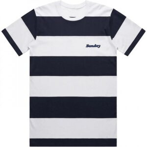 Sunday T-shirt Stitched Classy Game Navy/white W/black Stitch S – Bild 2