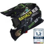 Broken Head Supermoto- & Motocross-Helm Resolution Grün + MX-2 Schw...