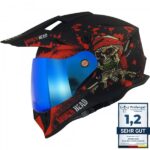 Broken Head Enduro Helm Jack S. VX2 Rot + Blau Verspiegeltes Visier