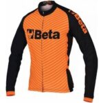 Orangefarbenes Winter-radtrikot Größe S