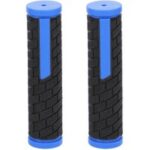 Mtb-griffe aus schwarzem/blauem gummi 128 mm