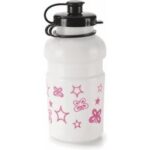 Weisse babyflasche mit siebdruck