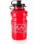 Rote babywasserflasche mit siebdruck