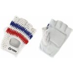 Halbfingerhandschuhe classic sport aus weißem polyester