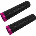 Schwarz / Fuchsia Gummi Griffe Aluminium Halsband