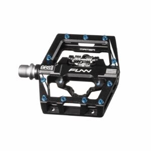 4mm aluminiumpedal schwarz/blau - doppel spd/flat