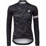 Velo wave sport damen-trikot schwarz – langarm