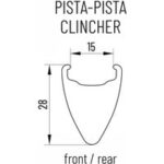 Paar 28" pistard räder pista 1v schwarz für reifen