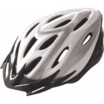 Erwachsener rider-helm mit out-mold-schale größe m mit weißer silberner grafik