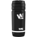 Wag 750 ml schwarze trageflasche mit weißem logo