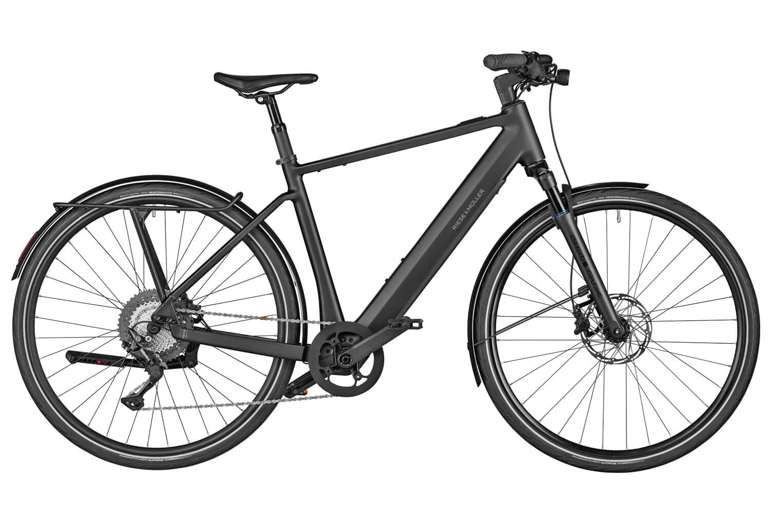 Riese und M?ller E-Bike UBN Five Touring:Ja- das Rad hier ist ein E-Bike. Und ein sensationell Gutes noch dazu!Der Motor ist so klein und gut verbaut zwischen den Pedalen und der eBike Akku ist innerhalb des Rahmenrohrs versteckt.Dieses Riese und M?ller ist ein echter Urban-Star. So schnell und flink