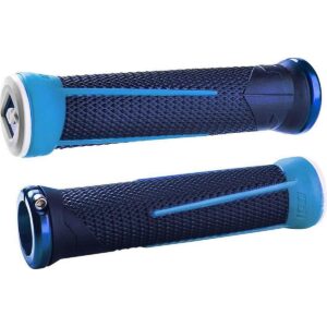 MTB Griffe ODI AG1 Signature Lock-On 2.1 Blau-Azur mit blauen Klemmen 135mm – Bild 2