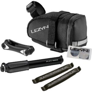 Lezyne Caddy (M) Satteltasche Schwarz mit Sport Drive HP Pumpe und Reparaturset – Bild 2