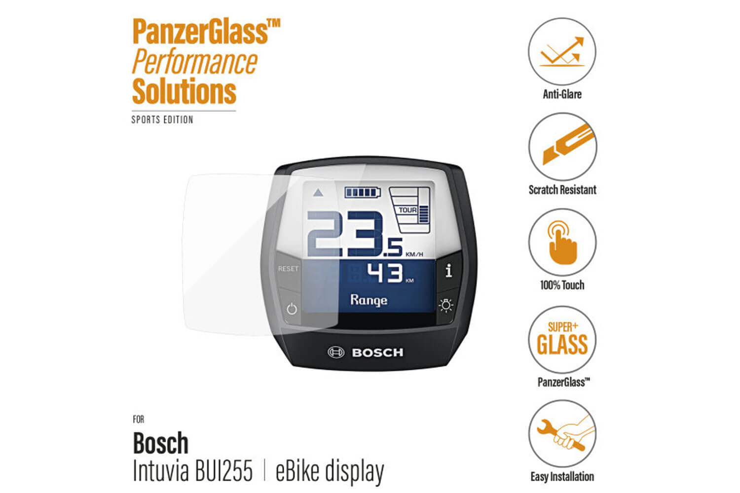 Panzerglass f?r Bosch Intuvia:Hier haben wir ein Display-Schutz f?r dein BOSCH INTUVIA Display am E-Bike.Bringe das Glas einfach an und schon hast du viele Vorteile und einen besseren Display-Schutz.Vorteile: Antireflex-Beschichtung f?r eine verbesserte Lesbarkeit des Displays Kratzfest Wasserbest?ndigEs handelt sich aus hierbei um ein extra geh?rtetes Superglas