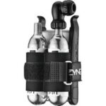 Lezyne Twin Drive CO2 Reparaturset Schwarz mit Reifenhebern und Gewinde-Kartuschen