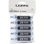 Lezyne CO2 Kartuschen 25g für Pumpen - 5er Pack für MTB Reifen