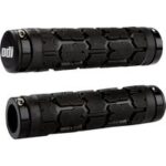 MTB Griffe ODI Rogue Lock-On Schwarz mit schwarzen Klemmen