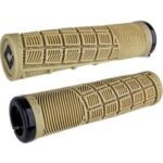 Odi Grips Reflex V2.1 Lock-On Beige mit schwarzen Klemmen 135 mm für BMX und MTB