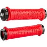 MTB Griffe ODI Troy Lee Designs Lock-On Rot mit schwarzen Klemmen