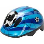 M-Wave Kid-S Kinderhelm Fußball Blau mit Visier und Mückenschutz