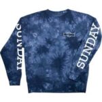 Langarmshirt Sunday Rockwell Box Blau Tie-Dye XXL aus Baumwolle