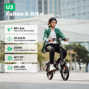 U1 City Faltbares E-Bike 350W für Erwachsene – Bild 2